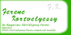ferenc kortvelyessy business card